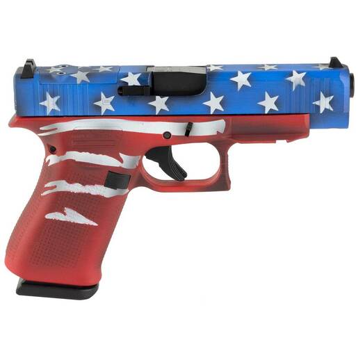 Glock 48 M.O.S 9mm Luger 4.17in Red, White & Blue Battleworn Flag Pistol - 10+1 Rounds - Camo Compact image