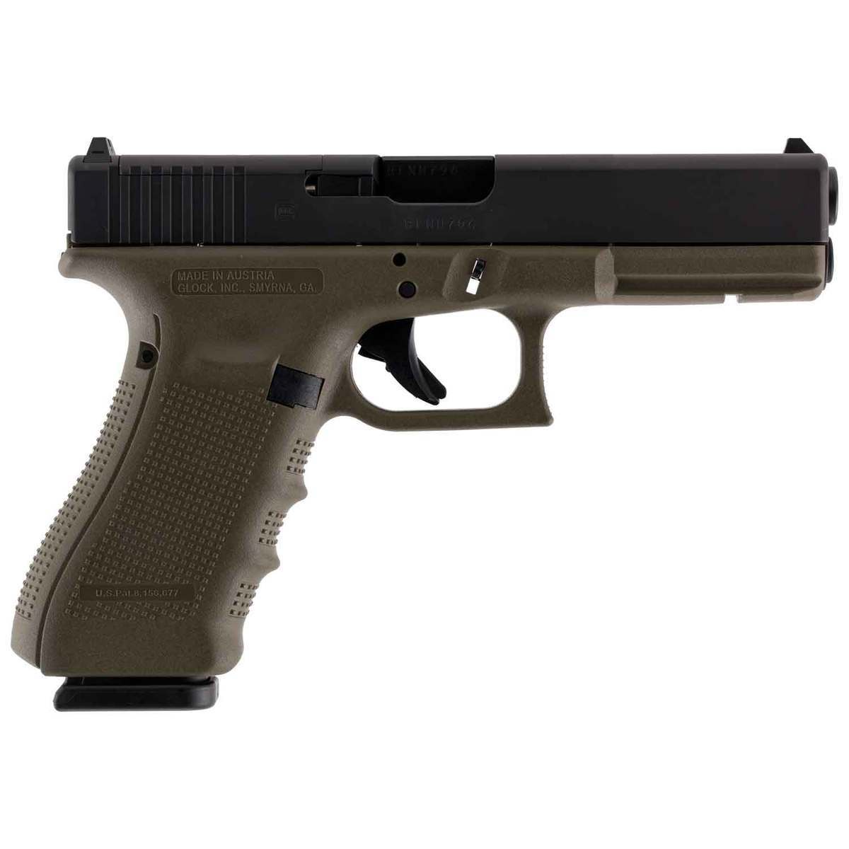 Glock 17 G4 MOS 9mm Luger 4.49in OD Green/Black Pistol - 17+1 Rounds Glock 17 G4 MOS 9mm Luger 4.49in OD Green/Black Pistol - 17+1 Rounds