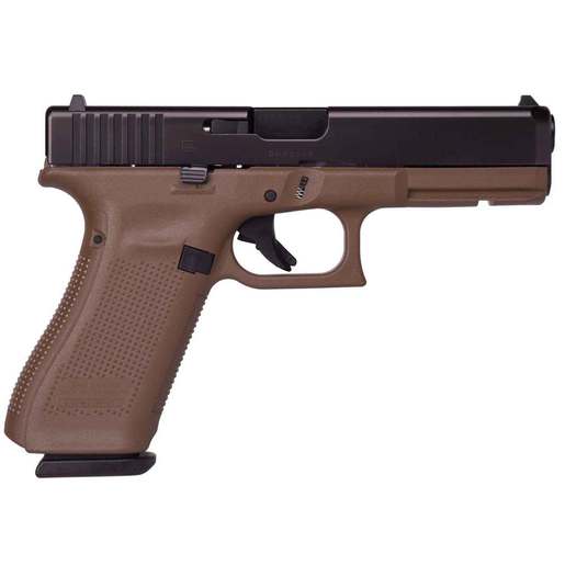 Glock 17 Gen5 Rail 9mm Luger 4.49in FDE Pistol - 10+1 Rounds - Brown Fullsize image