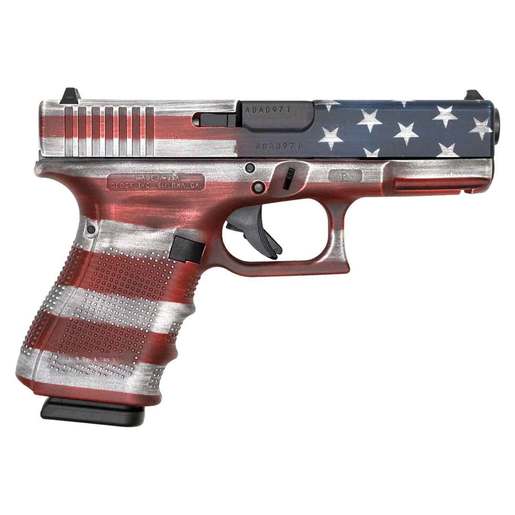 Glock 19 Gen 4 9mm Luger 4.01in American Flag Cerakote Pistol - 15+1 Rounds - Compact image