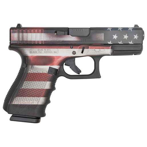 Glock 19 Gen 4 Battleworn USA Flag 9mm Luger 4.02in Cerakote Battleworn USA Flag Pistol - 15+1 Rounds - Compact image