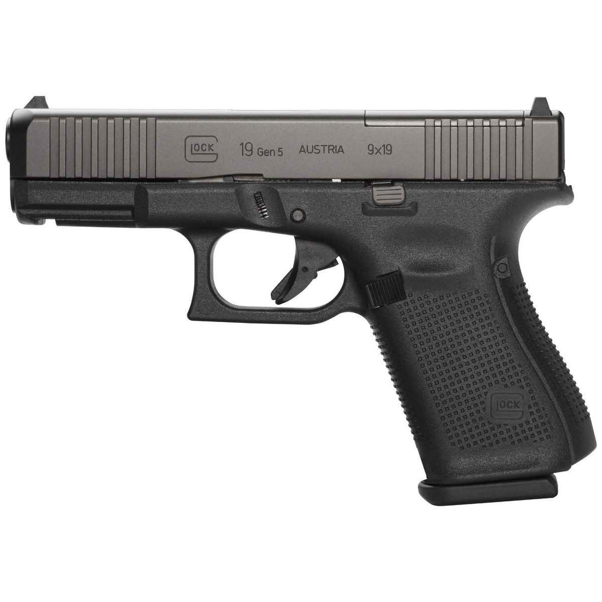 Glock 19 G5 MOS FS 9mm Luger 4.02in Black Pistol - 15+1 Rounds - Black Glock 19 G5 MOS FS 9mm Luger 4.02in Black Pistol - 15+1 Rounds - Black