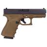 Glock 19 G4 9mm Luger 4.02in FDE/Black Pistol - 15+1 Rounds - Brown