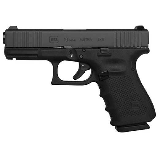 Glock 19 Gen4 Fixed Sights 9mm Luger 4.02in Black Pistol - 15+1 Rounds - Compact image