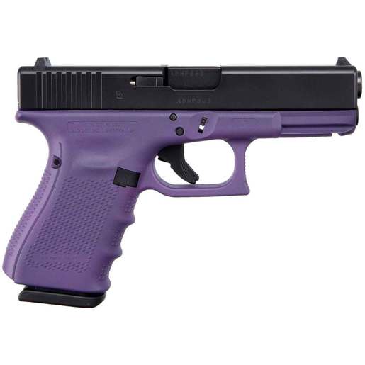 Glock 19 Gen4 Purple 9mm Luger 4.02in Elite Black Pistol - 15+1 Rounds - Purple Compact - Glock