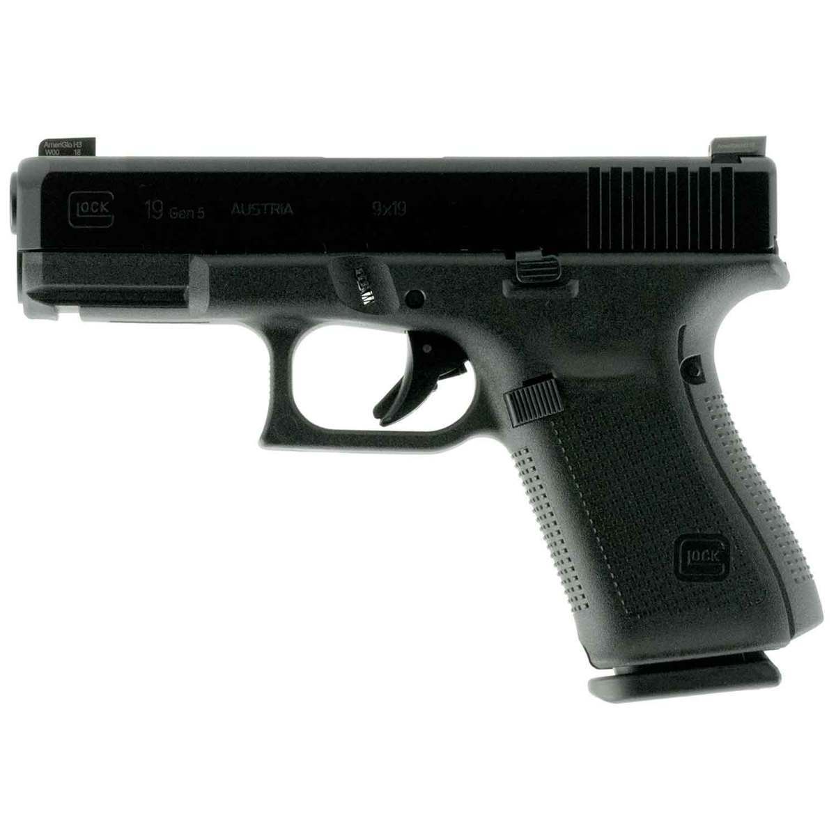 Glock 19 G5 AmeriGlo Sights 9mm Luger 4.02in Black nDLC Pistol - 15+1 Rounds - Black Glock 19 G5 AmeriGlo Sights 9mm Luger 4.02in Black nDLC Pistol - 15+1 Rounds - Black