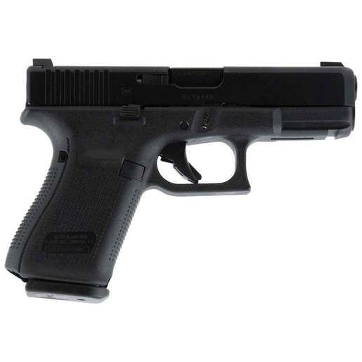 Glock 19 Gen5 Night Sights 9mm Luger 4.02in Black nDLC Pistol - 10+1 Rounds - Black Compact image
