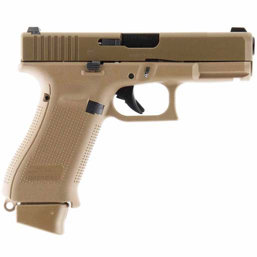 Glock 19X Gen5 Night Sights 9mm Luger 4in Coyote nPVD Pistol  101 Rounds  Tan Compact