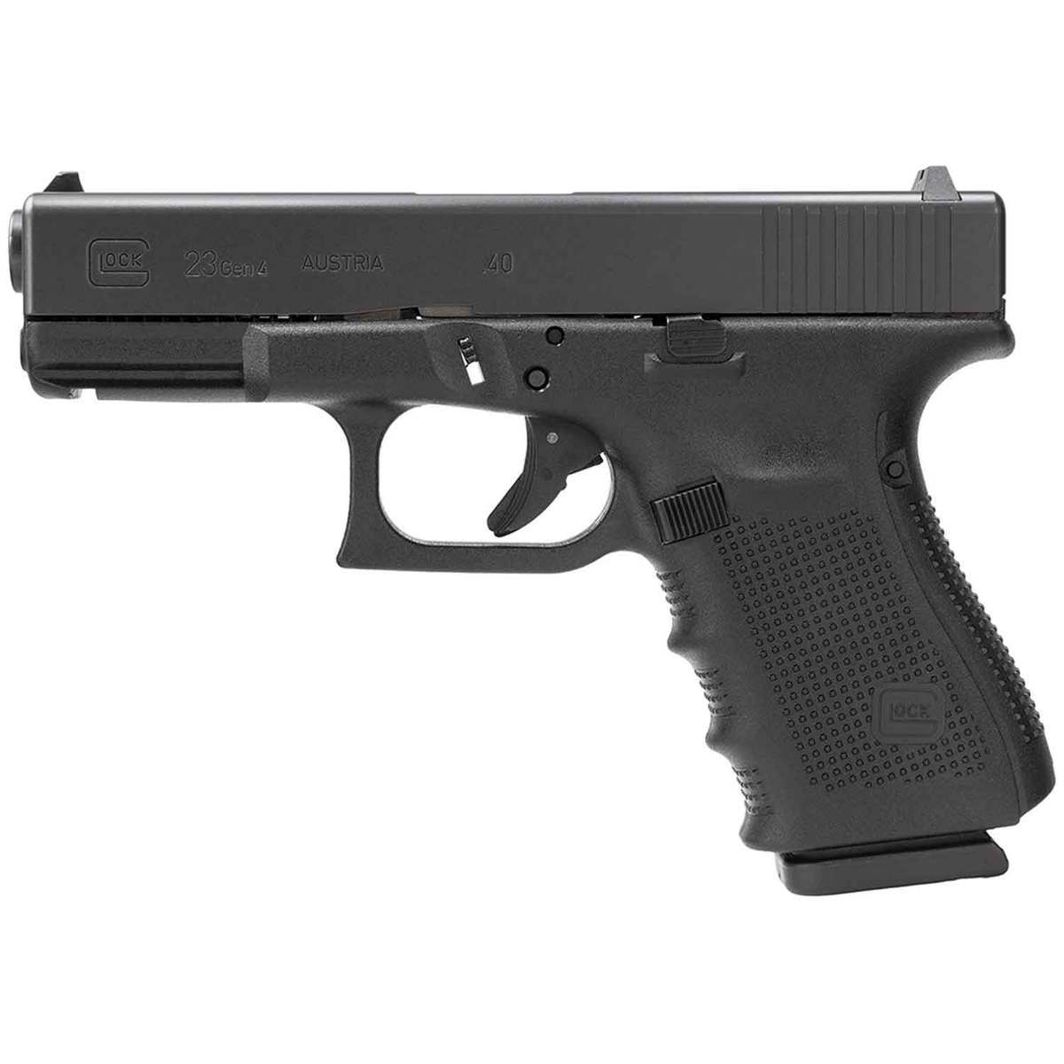 Glock G23 Gen4 40 S&W 4.02in Black Nitrite Pistol - 13+1 Rounds - Black Glock G23 Gen4 40 S&W 4.02in Black Nitrite Pistol - 13+1 Rounds - Black