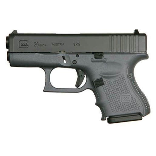 Glock 26 Gen4 9mm Luger 3.43in Gray/Black Pistol - 10+1 Rounds - Subcompact image