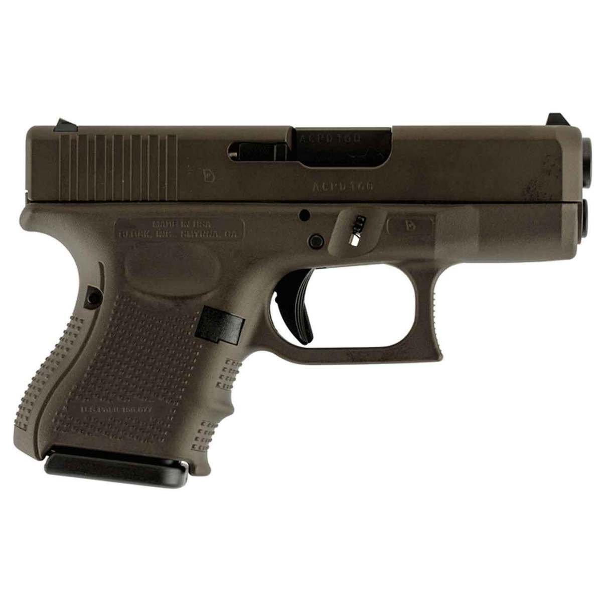 Glock 26 G4 9mm Luger 3.43in Midnight Bronze Cerakote Pistol - 10+1 Rounds Glock 26 G4 9mm Luger 3.43in Midnight Bronze Cerakote Pistol - 10+1 Rounds