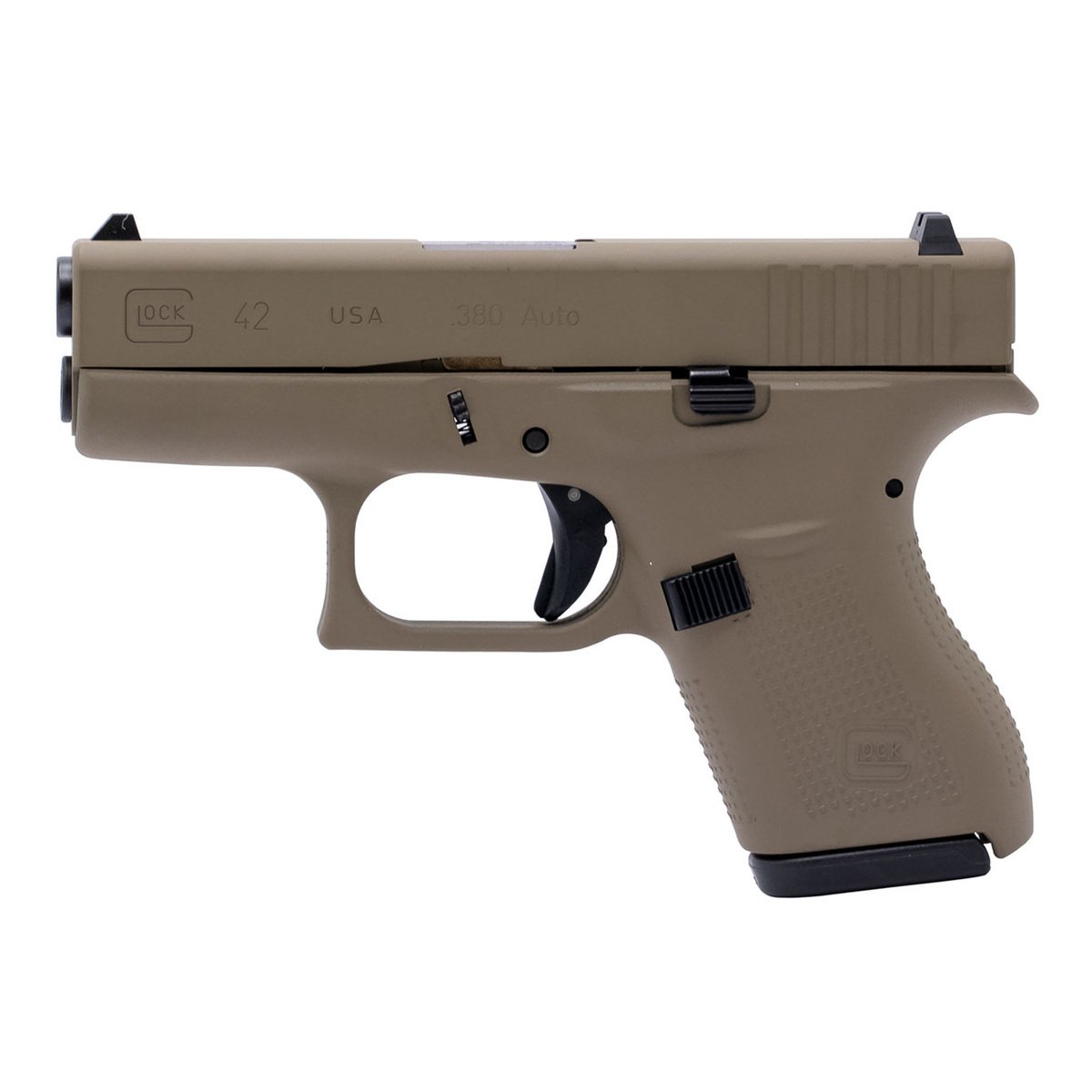 Glock 42 380 Auto (ACP) 3.25in FDE Pistol - 6+1 Rounds Glock 42 380 Auto (ACP) 3.25in FDE Pistol - 6+1 Rounds