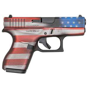 Glock 42 Battleworn USA Flag 380 Auto (ACP) 3.26in Cerakote Battleworn USA Flag Pistol - 6+1 Rounds
