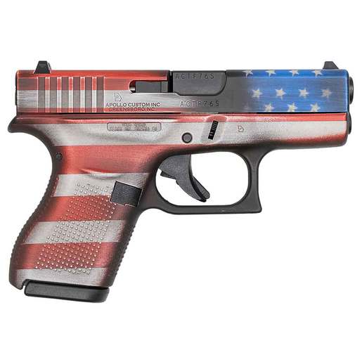 Glock 42 Battleworn USA Flag 380 Auto (ACP) 3.26in Cerakote Battleworn USA Flag Pistol - 6+1 Rounds - Subcompact image