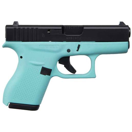Glock 42 Robin's Egg Blue 380 Auto (ACP) 3.26in Elite Black Cerakote Pistol - 6+1 Rounds - Blue Subcompact image