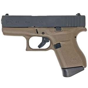Glock 43 9mm Luger 3.41in FDE Pistol - 6+1 Rounds