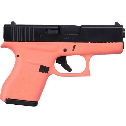 Glock 43 Coral 9mm Luger 3.39in Elite Black Pistol - 6+1 Rounds - Coral Subcompact image