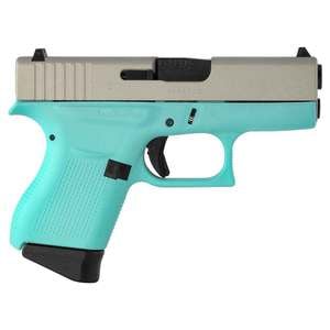 Glock 43 Subcompact Robin Egg Blue 9mm Luger 3.39in Shimmering Aluminum Pistol - 6+1 Rounds