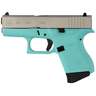 Glock 43 Subcompact Robin Egg Blue 9mm Luger 3.39in Shimmering Aluminum Pistol - 6+1 Rounds - Blue