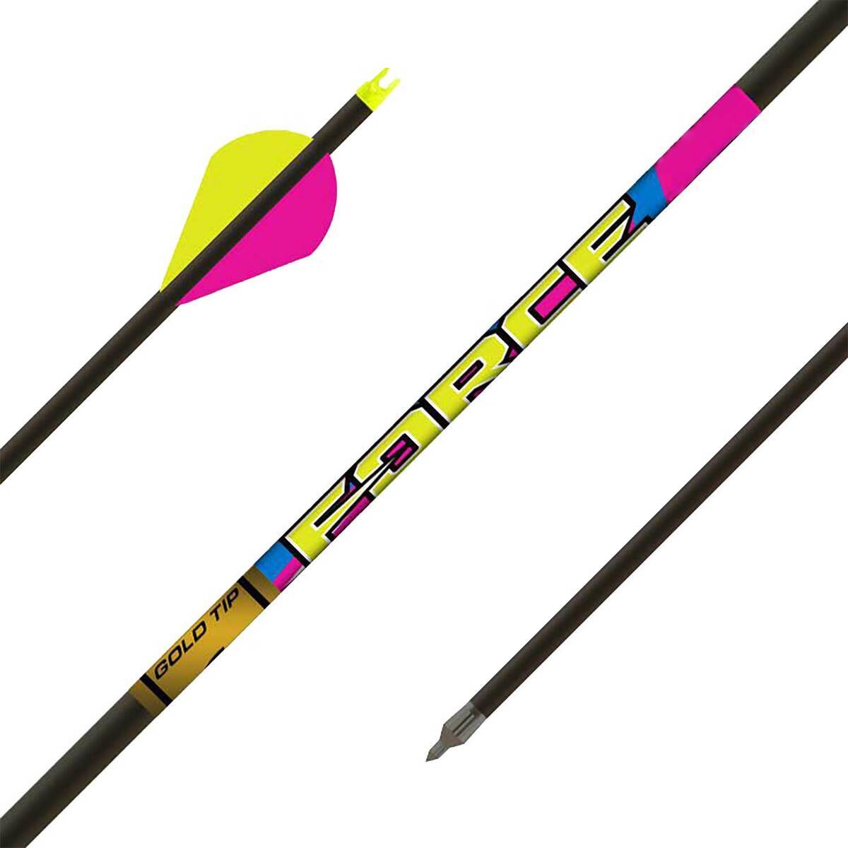 Gold Tip Force F.O.C 250 spine Carbon Arrows - 12 pack - Black Gold Tip Force F.O.C 250 spine Carbon Arrows - 12 pack - Black