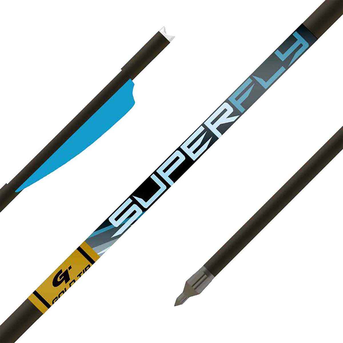 Gold Tip Superfly Pro 20in Carbon Crossbow Bolts - 6 Pack - Black Gold Tip Superfly Pro 20in Carbon Crossbow Bolts - 6 Pack - Black