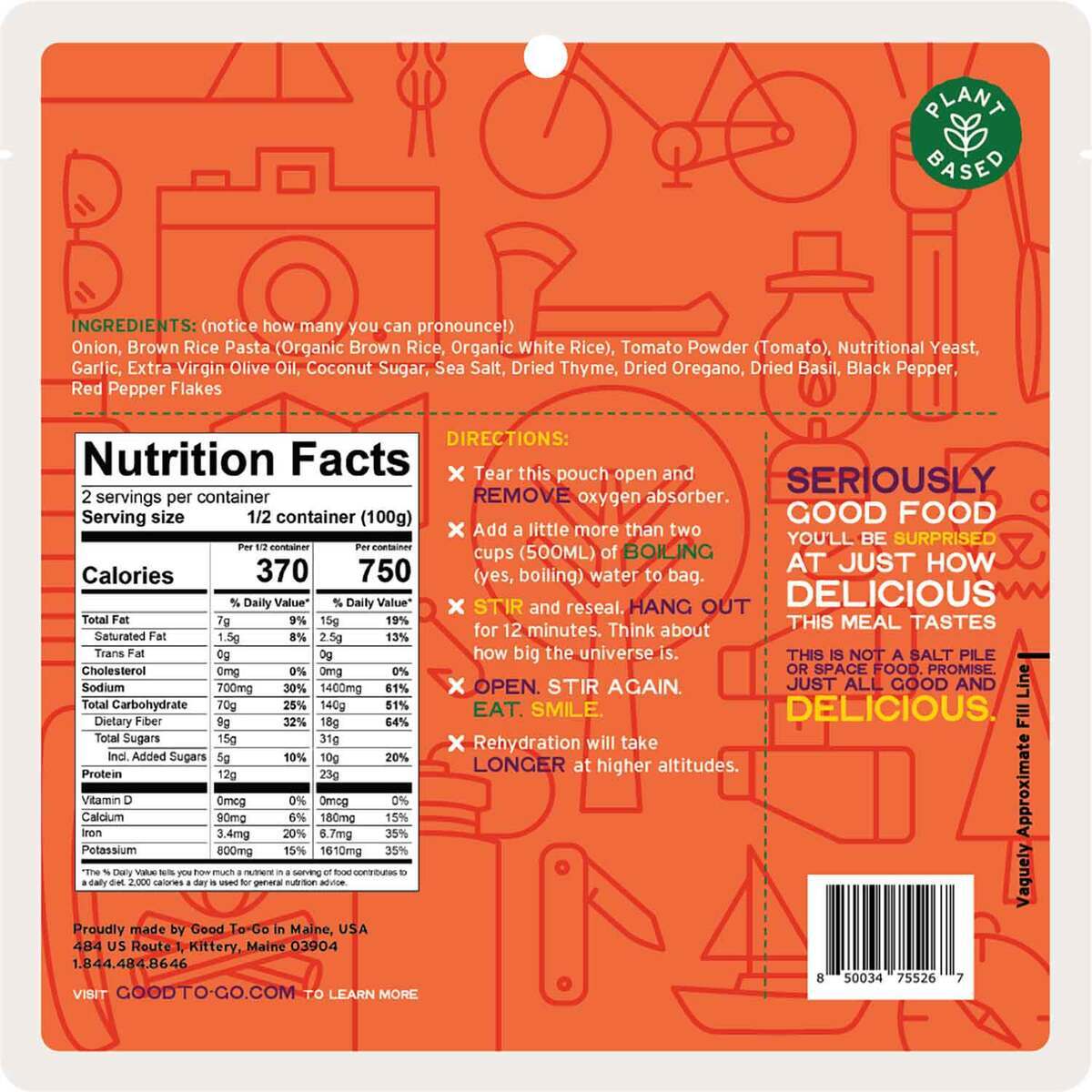 Good To-Go Pasta Marinara - 2 Servings Good To-Go Pasta Marinara - 2 Servings