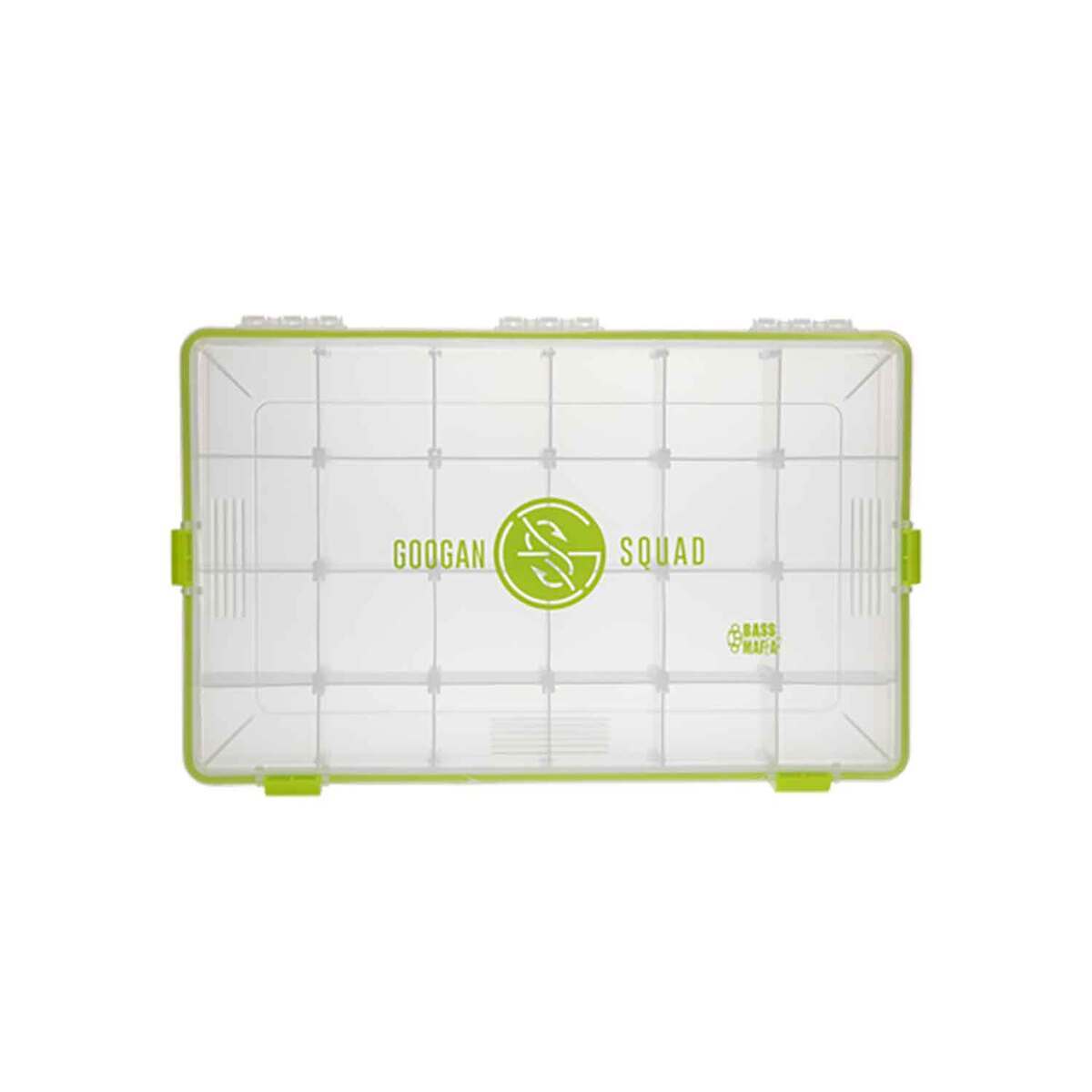 Googan Squad 3700 Bait Casket 2.0 Tackle Utility Box by Bass Mafia - Clear/Green - Clear/Green Googan Squad 3700 Bait Casket 2.0 Tackle Utility Box by Bass Mafia - Clear/Green - Clear/Green