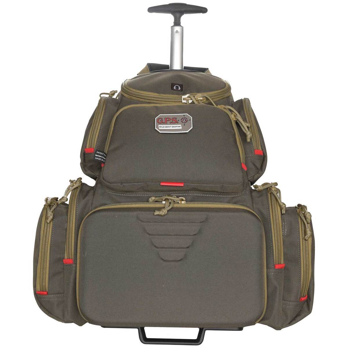 GPS Handgunner Rolling Range Bag - Rifle Green/Khaki - Green GPS Handgunner Rolling Range Bag - Rifle Green/Khaki - Green