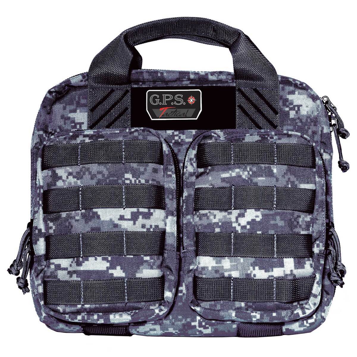 GPS Tactical 11in Double Pistol Range Bag - Gray Digital GPS Tactical 11in Double Pistol Range Bag - Gray Digital