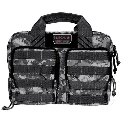GPS Tactical Quad 2 14in Handgun Range Bag – Gray Digital