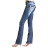Grace In LA Women's Feather Embellished Bootcut Jeans