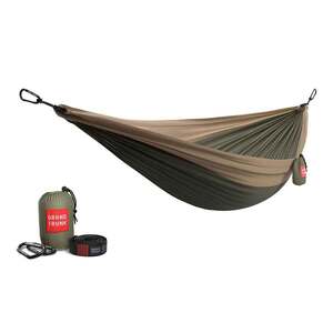Grand Trunk Double Deluxe Hammock with Straps - Olive Green/Khaki