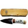 Great Basin Art Elk Scrimshaw Obsidian Blade Knife