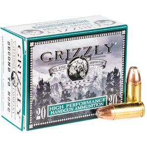 Grizzly Cartridge 9mm 124gr JHP Handgun Ammo - 20 Rounds
