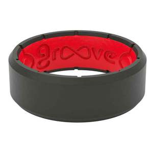 Groove Life Men's Silicone Rings - Size 10 - Black/Red