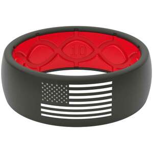 Groove Life Hero America Black and White Flag Men's Silicone Ring