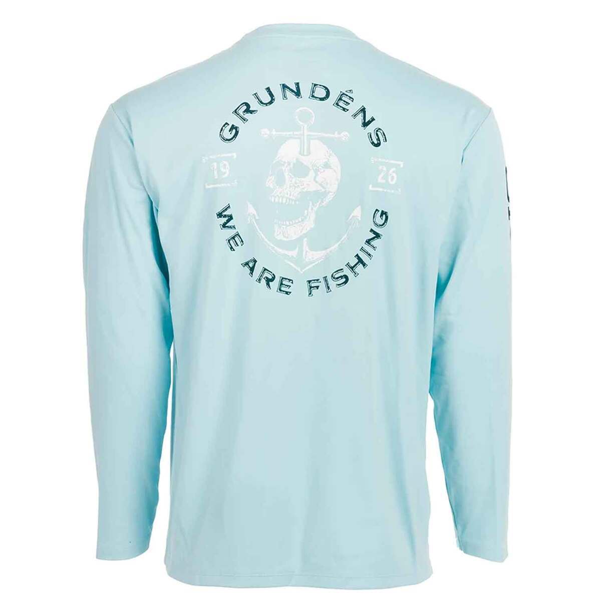 Grundens Men's Anchor Down Print Tech Long Sleeve Casual Shirt Grundens Men's Anchor Down Print Tech Long Sleeve Casual Shirt