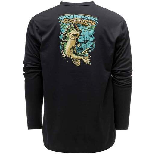Grundens Men’s Bass Popper Tech Long Sleeve Fishing Shirt – Black 3XL