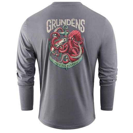 Grundens Men's Octo-Trout Tech Long Sleeve Fishing Shirt - Anchor M