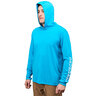 Grundens Men's Tough Sun Hooded Long Sleeve Fishing Shirt - Azure - M - Azure M