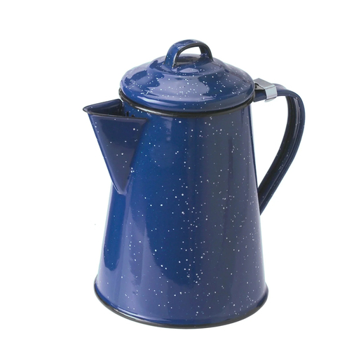 gsi outdoors enamelware tea kettle 20 Cup Coffee Boiler, Blue Its also great for camping when you need plenty of hot water for dishes and cooking GSI Outdoors Glacier Stainless Tea
