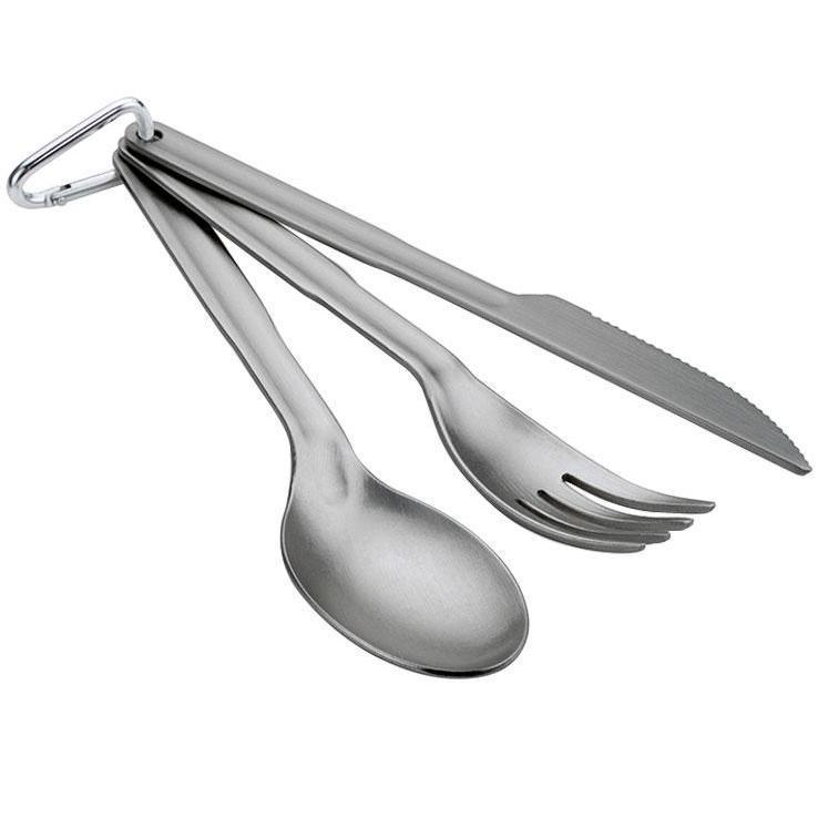 GSI Outdoors Halulite 3 Piece Ring Cutlery Set - Silver GSI Outdoors Halulite 3 Piece Ring Cutlery Set - Silver
