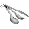 GSI Outdoors Halulite 3 Piece  Ring Cutlery Set - Silver