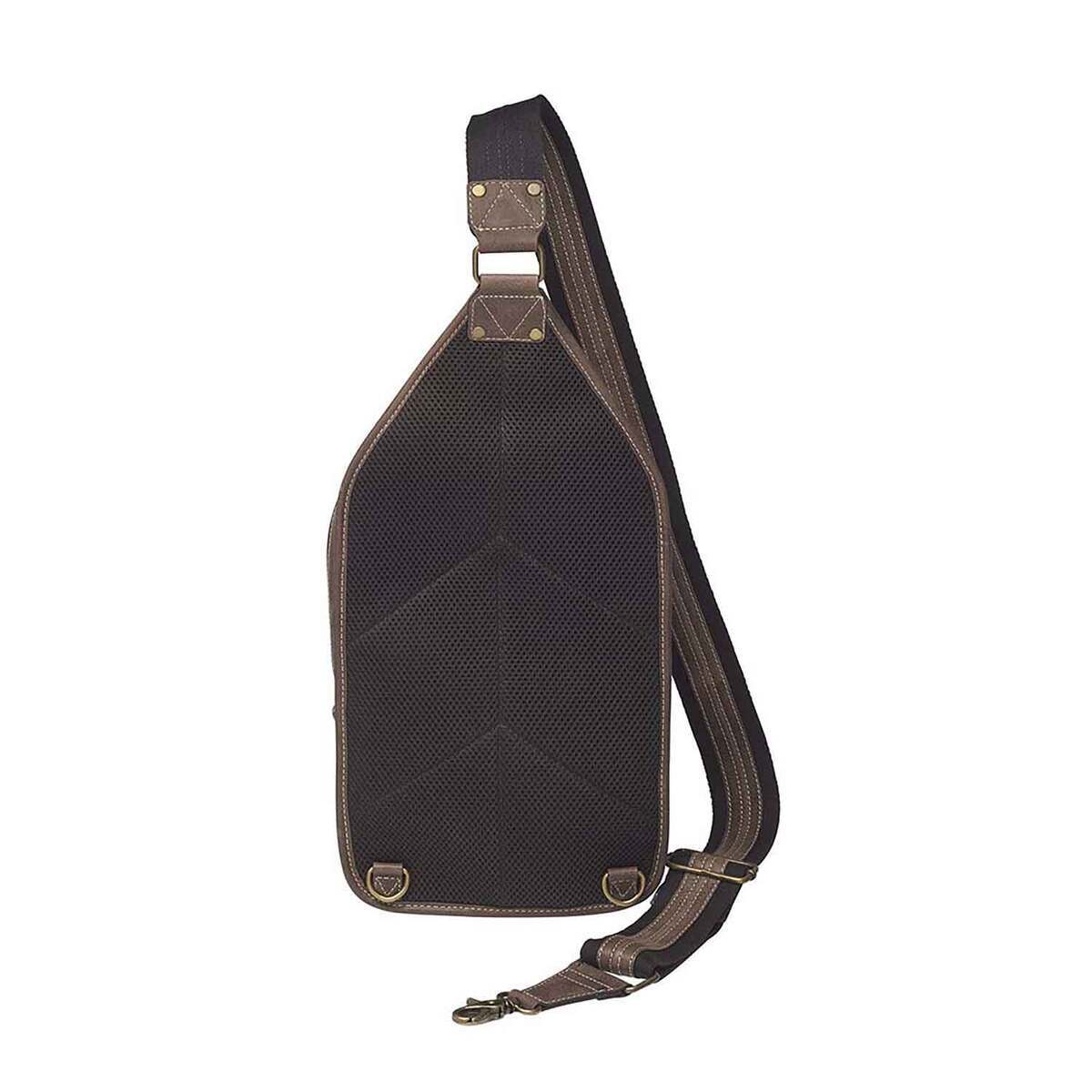 Gun Tote'n Mama Concealed Crossbody Sling Backpack - Distressed Buffalo - Brown Gun Tote'n Mama Concealed Crossbody Sling Backpack - Distressed Buffalo - Brown