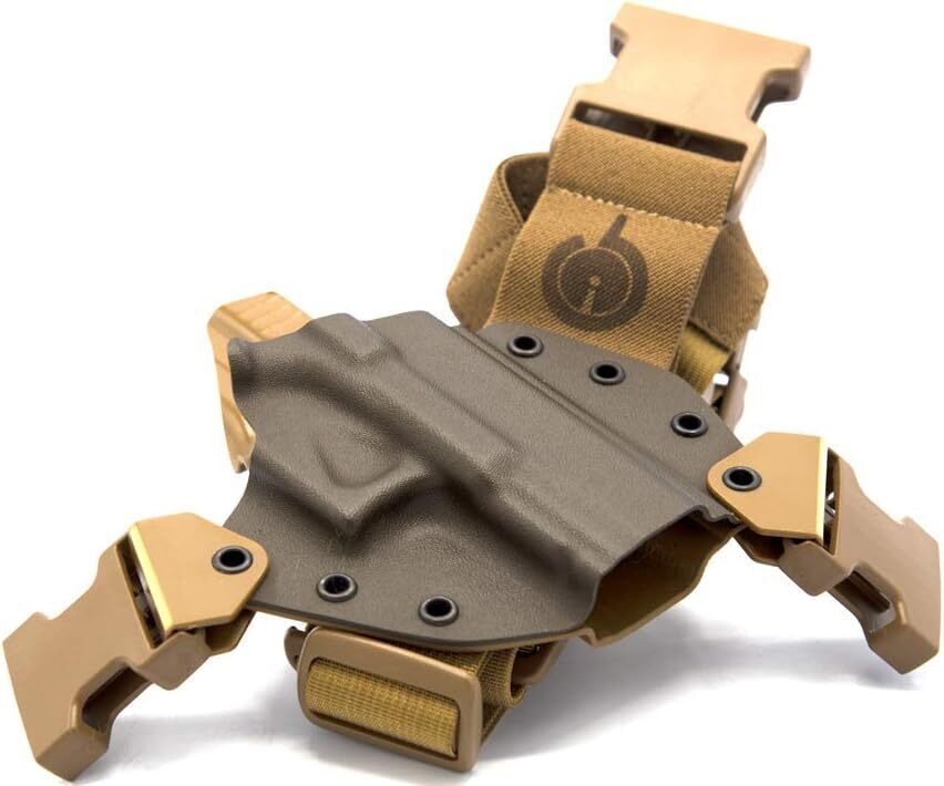 Gunfighters Inc Kenai Glock 17 Open End Chest Right Holster - MAS Grey/Coyote Gunfighters Inc Kenai Glock 17 Open End Chest Right Holster - MAS Grey/Coyote
