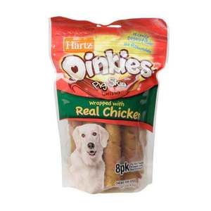 Hartz Oinkies Pig Skin Twists Wrapped with Chicken