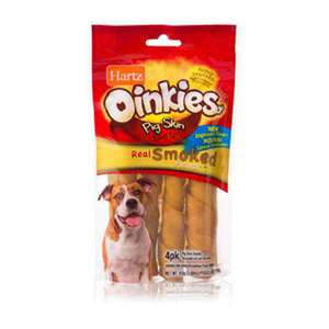 Hartz Oinkies Smoked Pig Skin Twists Dog Treats