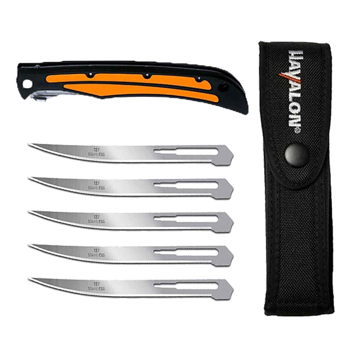 Havalon Baracuta-Edge 5 inch Folding Knife with Replacement Blades - Black/Orange Havalon Baracuta-Edge 5 inch Folding Knife with Replacement Blades - Black/Orange