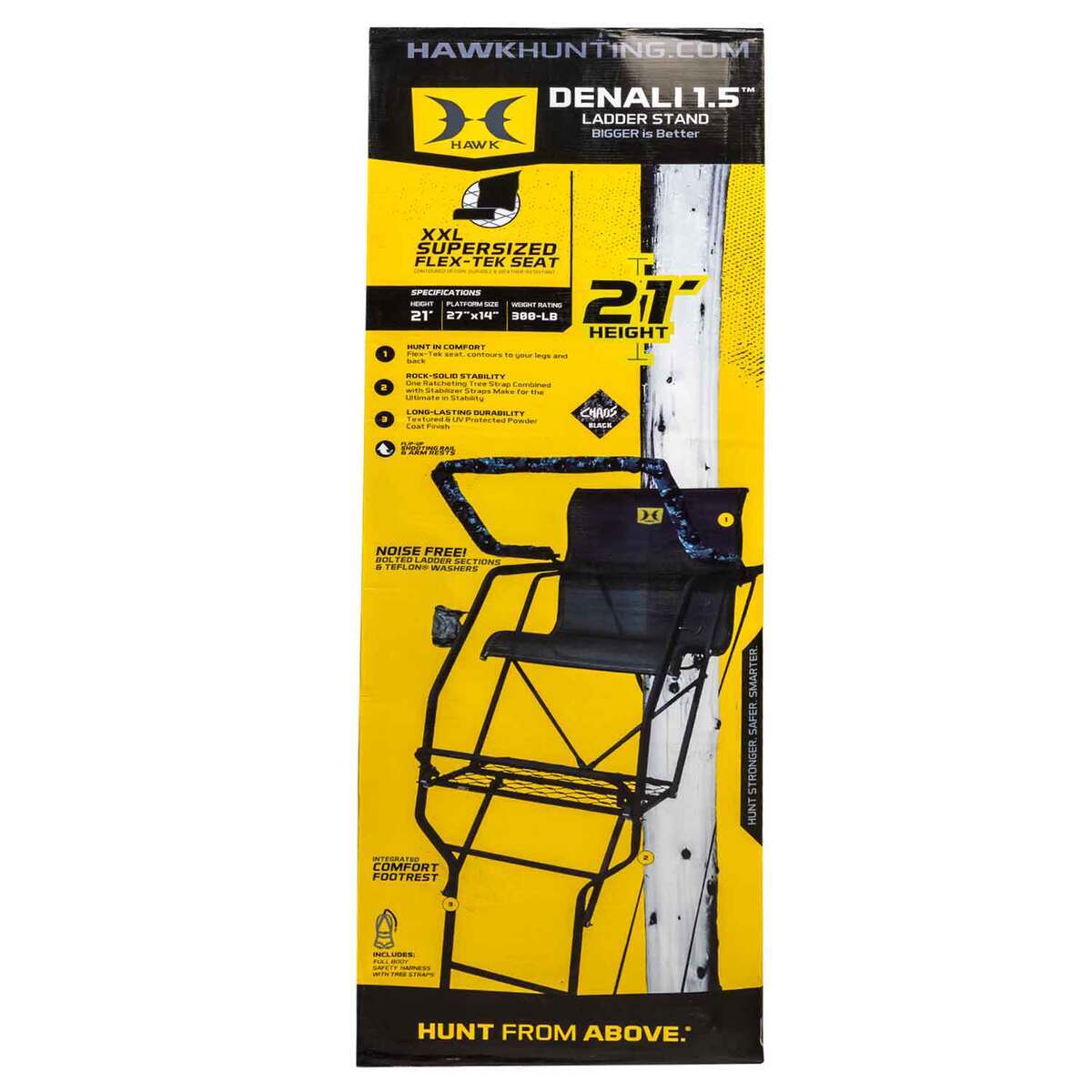 Hawk Big Denali 1.5 Man Ladder Treestand - Black Hawk Big Denali 1.5 Man Ladder Treestand - Black
