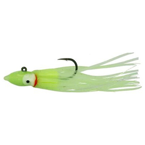 Hawken Fishing Twitching Death Hoochie Skirt Jig Steelhead/Salmon Jig - Glow Chartreuse, 1/2oz